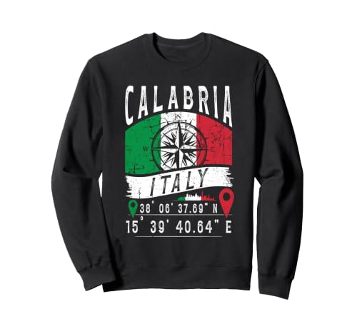 Reggio Calabria Italy Flag Sweatshirt with GPS Coordinates