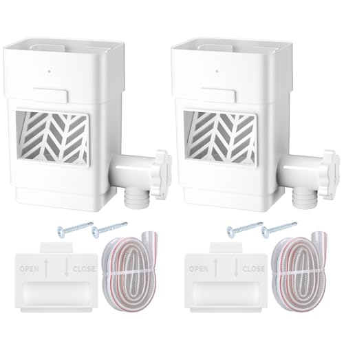 Upgraded 2Pack Rain Barrel Diverter Kit for 2x3 or 3x4 inch Downspout White by WADEO - Used condition - CA$48.34