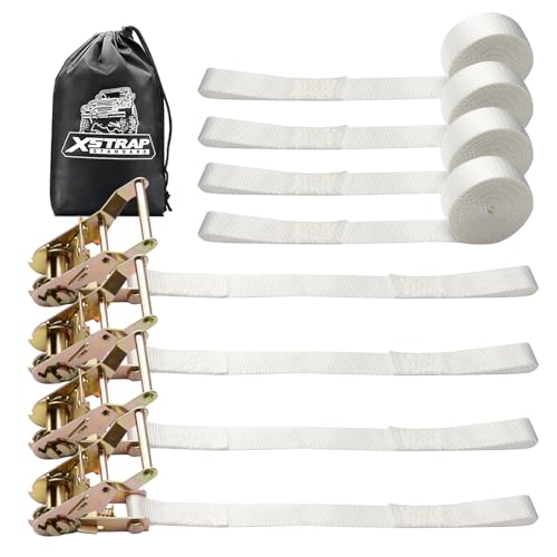 XSTRAP STANDARD 4PK 1" × 12' Ratchet Tent Straps w/Loop End Tie Down Strap