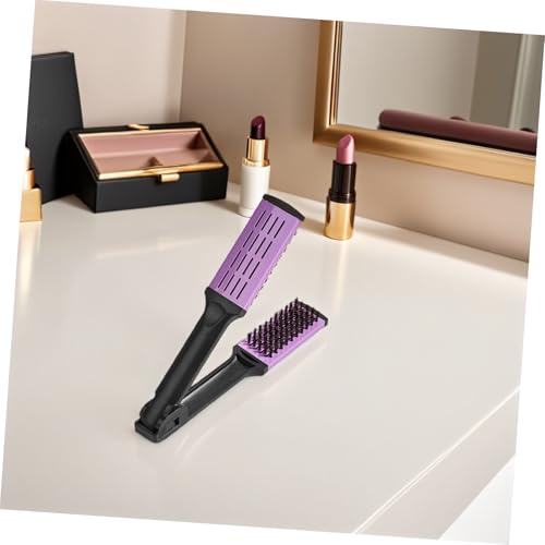 Peine para alisar cabello FRCOLOR con cerdas suaves morado miniatura 5