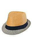 maximo Jungen Trilby Mütze, Stroh/Navy, (Herstellergröße: 55)