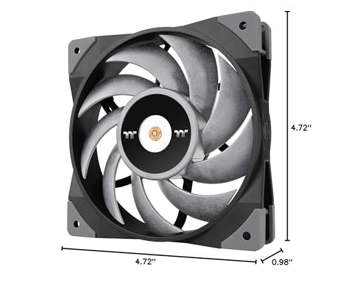 Image of Thermaltake ToughFan 12 Turbo, PWM Controlled PWM 500~2500rpm, Metal-Reinforced Motor Hub, Gen.2 Hydraulic Bearing 120mm Case /Radiator Fan (Single Pack) CL-F121-PL12GM-A, 140mm,Black