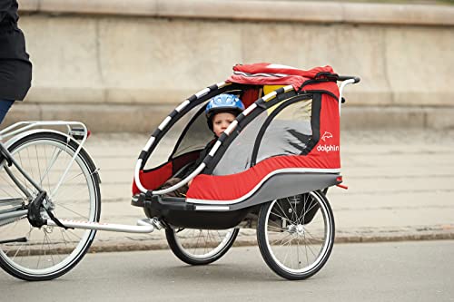 Fahrradanhänger Dolphin New Edition in Rot für Kinder