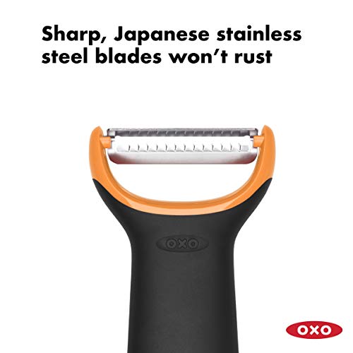 OXO Stainless Steel Good Grips Prep Julienne Y-Peeler, Black, 4.2"W x 8"H - Image 3
