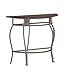 Hillsdale Montello Metal Console Table with Faux Leather Wood Top, Old Steel