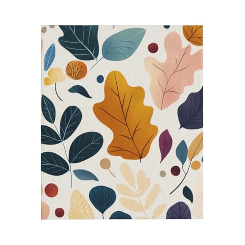 Couverture en flanelle feuilles d'automne pour sieste au bureau et camping
