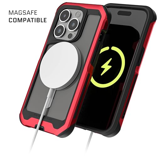 Coque aluminium iPhone 15 Pro rouge protection robuste haut de gamme
