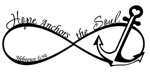 Infinity Hope Anchors The Soul Hebrews 23 X 10 Vinyl Wall Quote Decal Sticker Religious Corinthians Calligraphy Art Decor Motivational Inspirational Decorative Lettering #TOP6