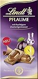 Lindt Schokolade Pflaume mit fruchtigem Zwetschgenwasser, Tafel mit Alkohol, Schokoladen-Geschenk, 100g