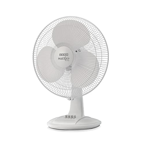 USHA Maxx Air Ultra Table Fan,400MM Sweep Size,1350 RPM,Aerodynamic Blade Design for High Air Delivery,Corrosion Protection with Plastic Blades,3 Spee