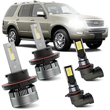 AWALITED Fits for 2006-2010 Ford Explorer High Low Beam Fog Lights Bulbs Combo, 6000K White Plug-and-Play Super Bright Light Bulbs, Pack of 4
