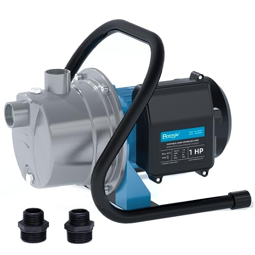 BOMGIE 1 HP Portable Shallow Well Pump, Small Water Transfer Garden Pump, 980GPH Sprinkler Booster Electric,115V Self Priming Draining Irrigation for Lawn Fountain
