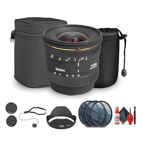 Sigma 10-20mm f/4-5.6D EX DC Lens for Sony A (201205) Bundle Including: Lens Pouch, Lens Hood, Filter Kit, Cleaning Kit, Lens Cap Keeper