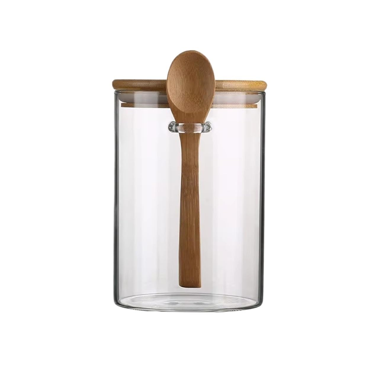 ZNJAMN 1pcs Candy Jar, Biscuit, Glass Storage With Sealed Lid And Spoon Transparent Bulk Food for Pickling