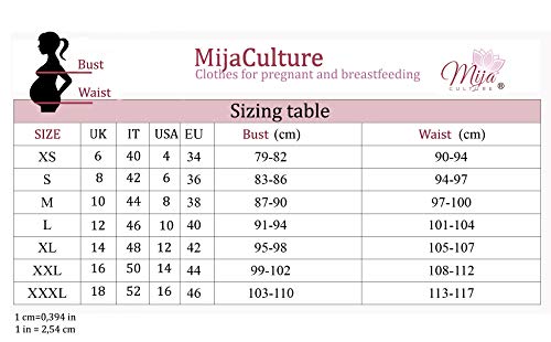 MijaCulture 2-in-1 mooi borstvoedingsnachthemd & zwangerschapsnachthemd nachthemd katoen 2074