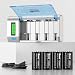 BONAI LCD Smart Battery Charger for C D AA AAA 9V Ni-MH Ni-CD Rechargeable Batteries with 10000mAh Rechargeable D Cells (4 Counts)