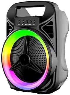 Generic Bluetooth Casting Jl-605 Portable Bluetooth Speaker RGB Light USB TF AUX FM TWS 1200 mAh Battery color Black