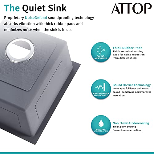 Attop 15 Inch Undermount Bar Sink,15''X17'' Nano Coating Stainless Steel Undermount Single Bowl Sink Small Kitchen Basin #TOP5