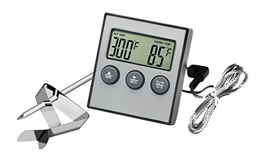 Digital Oven Alarm Thermometer & Timer - Baking & Cooking Food Thermometer for BBQ Grill with Probe