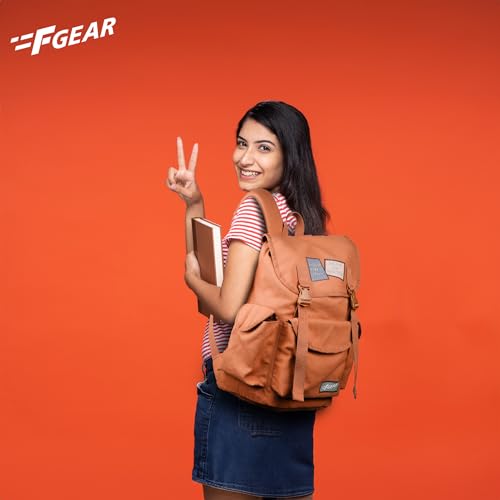 Image of F Gear Webster Canvas 21L Laptop Backpack Fits 18 inch Laptop 1 Main Compartment Drawstring Closure 3 Pkts Organizer Gifts for Men Women Boys Girls Adults Casual /College /School /Travel Bag