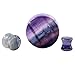 CHUANCI Pair Aurora Fluorite Saddle Ear Flesh Tunnel Plugs Stone Double Flared Ear Expander Ear Gauges Ear Weights Body Piercing Jewelry (One Pair,1.2‘’(30mm))