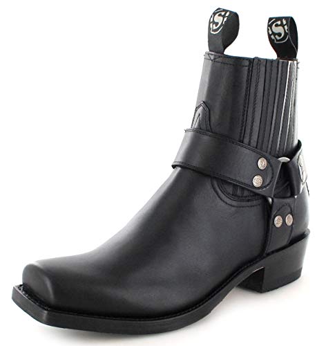 Sendra Boots 8286   Biker Boots de cuero unisex, negro   Pull Negro, 39 EU
