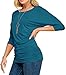 Made by Johnny MBJ WT822 Womens 3/4 Sleeve With Drape Top XXL Teal
