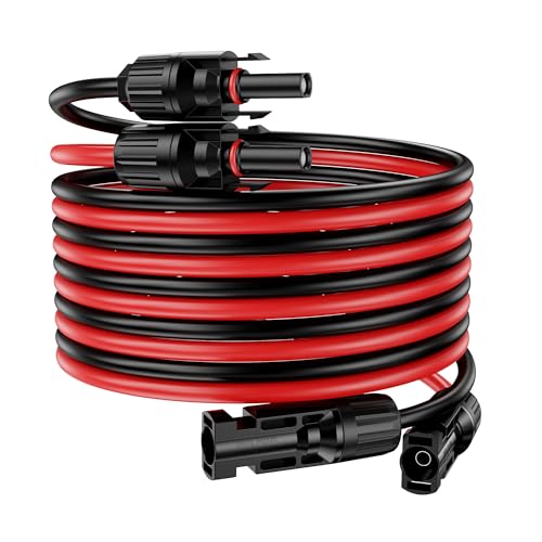 5M PV Kabel 4MM2 Solarkabel 4mm2 PV Kabel 4mm², 2×Solar Kabel Solarkabel 5M Photovoltaik Kabel für PV Module(Rot-und-Schwarz)