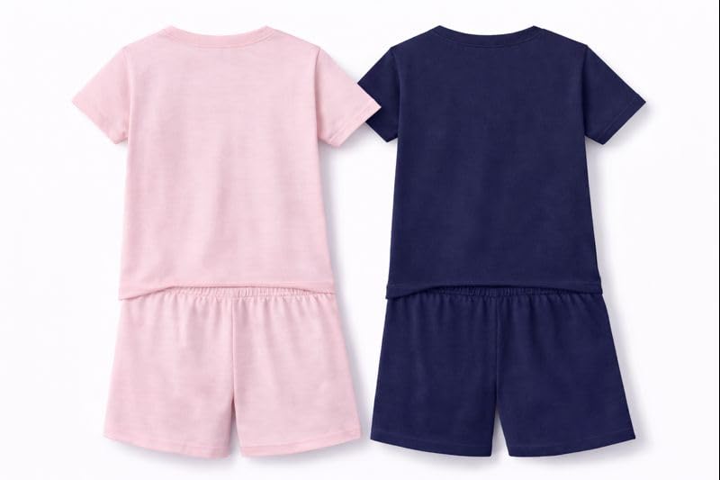 Image of NammaBaby Girl's Cotton Graphic Print Night Suit and Payjama Set - Multipack