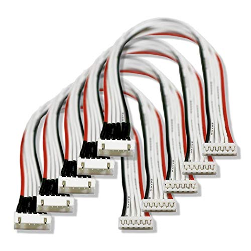 Mr.stecker Modellbau® - 10 cables de equilibrio JST-XH a EH 5S 6 pines 20 cm de cable de carga macho a hembra 24AWG Cable adaptador para cargador de batería de polímero de litio de 18,5 V