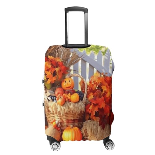Autumn Thanksgiving Luggage Covers Tsa Approved Suitcase Cover Elastic Washable Luggage Sleeve Carry on Cover Protector Anti-Scratch Suitcase Protector Fits 19-30 Inch Case(L)4
