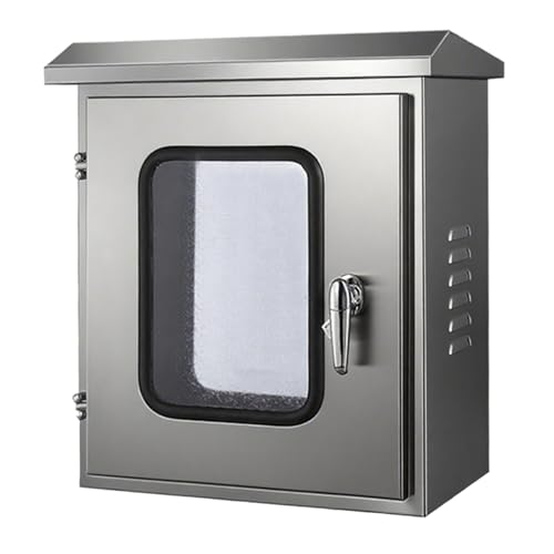 Stainless Steel Weatherproof Electrical Enclosure Box, Outdoor Lockable Junction Box, IP65 Waterproof Charger Station for Indoor/Outdoor Electrical Equipment Protection