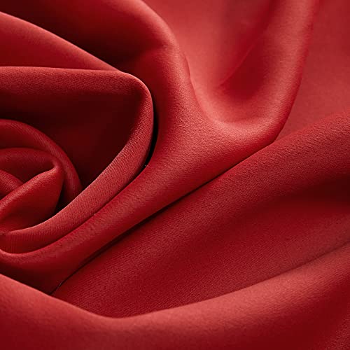 Deconovo Christmas Curtains For Living Room, Red Blackout Curtains 84 Inch Length 2 Panels Set, Solid Rod Pocket Bedroom Curtains, True Red, 42W X 84L Inch, Set Of 2 Panels #TOP4