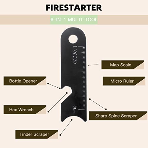 Milaloko Fire Starter Survival Tool,Ferro Rod Fire Starter Kit & Backpacking Multitool,Flint And Steel,Firestarter Survival,Fire Steel (M - 5/16"/ 8Mm) #TOP5