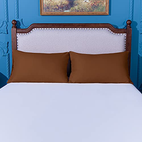 Ntbay 100% Brushed Microfiber Queen Pillowcases Set Of 4, 1800 Super Soft And Cozy, Wrinkle, Fade, Stain Resistant With Envelope Closure Bed Pillow Cases, 20X30 Inches, Brown #TOP4