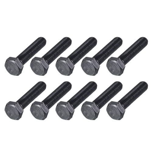 Image of METALLIXITY Hex Bolts (M10-1.5x45mm) 10Pcs, 8.8 Grade Carbon Steel Fully Threaded Black Oxide, Coarse Thread UNC Hex Head Screw Bolt - for Furniture Repair