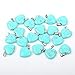 LE SKY 20 Pcs natural stone pendants heart shape healing blue turquoise stone charms for jewelry making