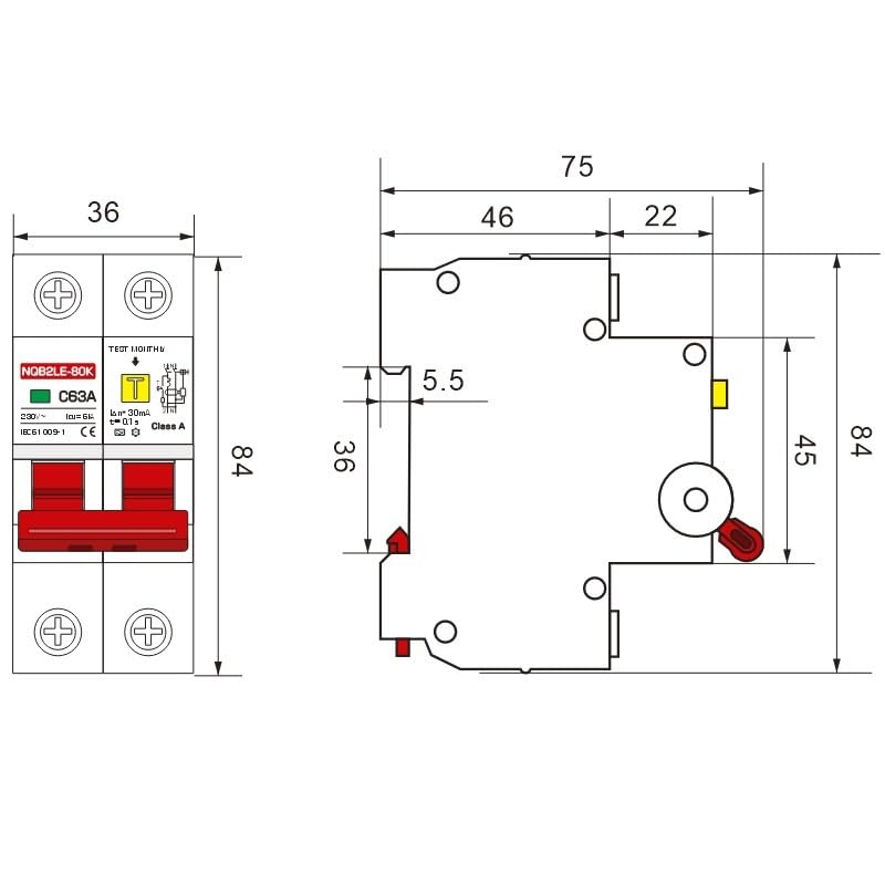 ミニチュア遮断器， RCBO DC プロテクター クラス A RCD DPN 残留電流