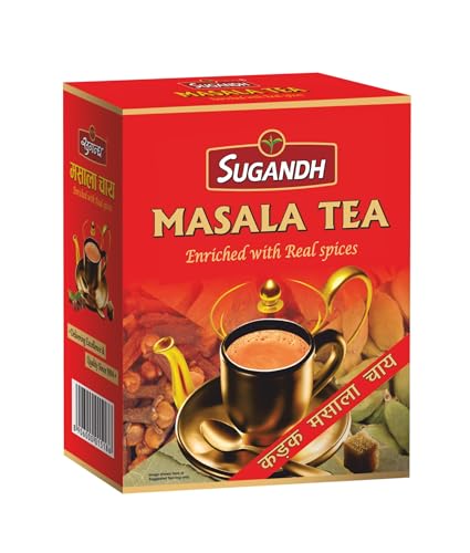 Image of Sugandh Masala Tea | 500G Box| Pack of 1| Made with Real Spices - Ginger, Cardamom, Cloves, Black Pepper | 100% Natural Ingredients | A Perfect Premium Cup of Tea for Chai Lover