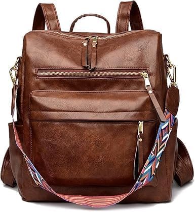 Premium PU Leather Stylish Backpack for Women Ladies Multipurpose Work Bag with Zipper Closure Travel Shoulder Handbag-image-26