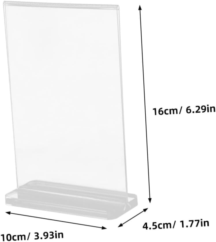 Angoily 10pcs Display Rack for Stand Menu Desktop Display Sign Holder Table Sign Holders Tabletop Sign Holder Tabletop Paper Holder T Shape Desktop Display Holder Acrylic