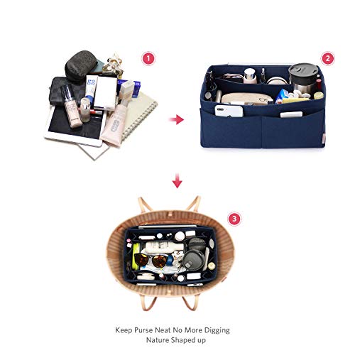 Ztujo Felt Purse Organizer, Bag In Bag Organizer For Tote & Handbag, Speedy, Neverfull, Medium Large Extra Large (Large, Purplish Blue) #TOP5