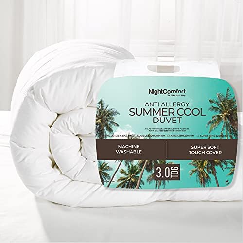 Night Comfort Anti Allergy Summer Breeze King 3 Tog Luxury Microfibre Light Hollow Fibre Duvet