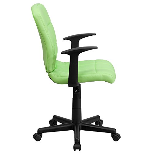 Flash Furniture Mid-Back Green Quilted Vinyl Swivel Task Office Chair With Arms #TOP3