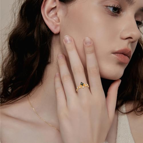 Bague agate mousse résolvant le manque d'originalité en argent 925 et zircone
