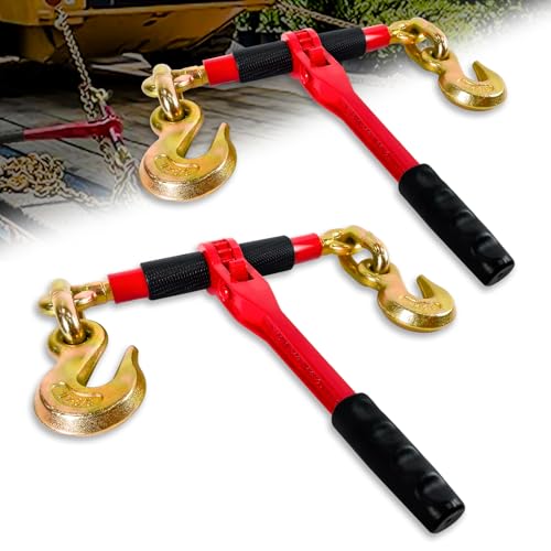 FITHOIST Fichários de corrente catraca de 1/5.1 cm - 5/20.3 cm | 2 pastas de carga com ganchos de ma