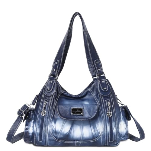 Image of Angel Kiss Purses for Women, Large Shoulder Bag Hobo Tote Purse Mutipocket Faux Leather Satchel Hobo Purse