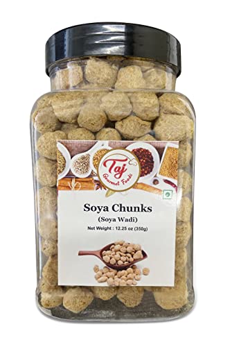 TAJ Soya Chunks, Soya Vadi (Meat Substitute) (High Protein), 350g (12.35oz)
