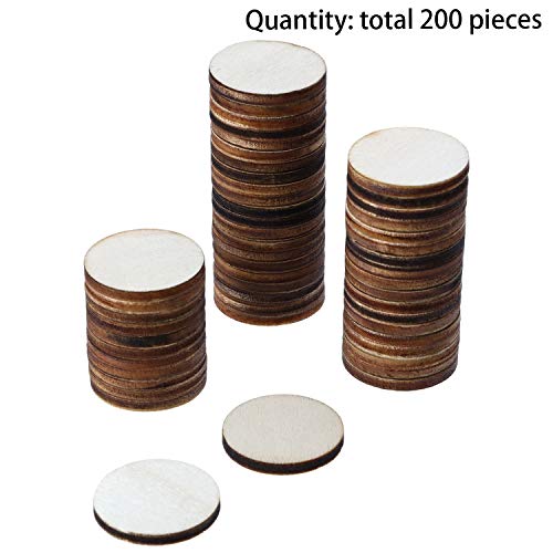Boao 200 Pieces Unfinished Wood Slices Round Disc Circle Wood Pieces Wooden Cutouts Ornaments For Craft And Decoration (1.5 Inch) #TOP6