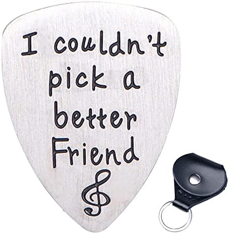 Guitar picks stainless steel picks lettering guitar picks for electro-acoustic guitar mediator bass guitar rock picks (I couldn't pick a better Friend)